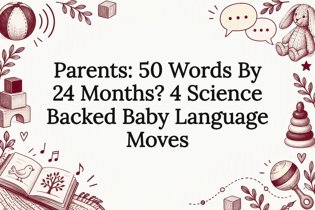 Decorative baby language title card illustration