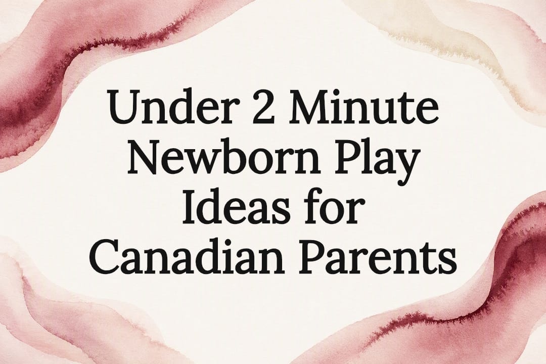 Decorative watercolor title card for newborn play