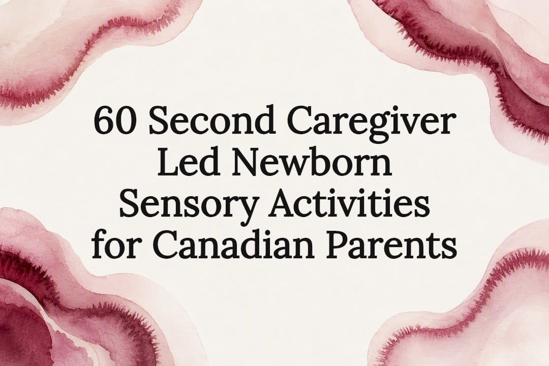 Decorative watercolor newborn sensory activities title card