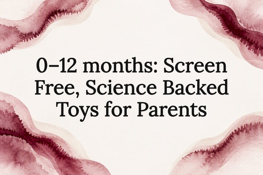 Decorative screen-free baby toys title card