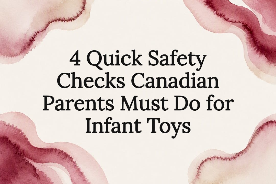 Decorative watercolor title card for toy safety