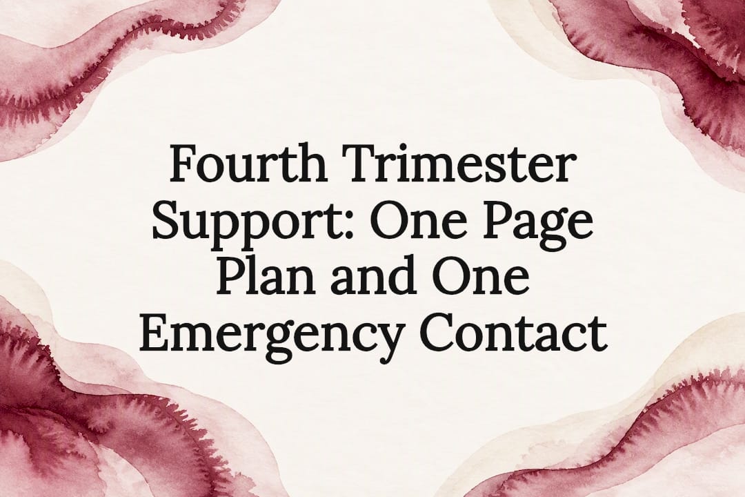 Decorative fourth trimester title card