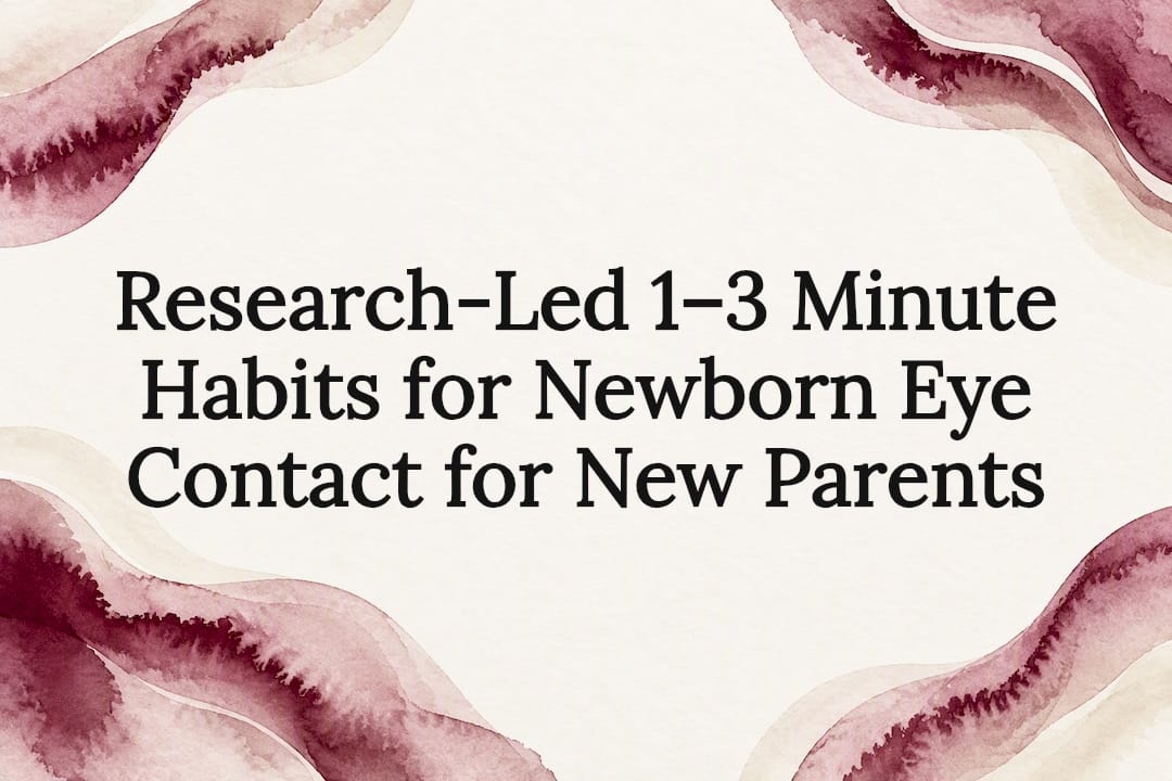 Decorative watercolor title card for newborn eye contact